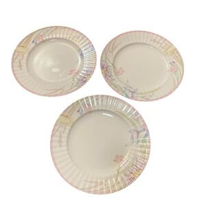 Mikasa Bone China Floral Patterned White & Pink Plate Set of 3